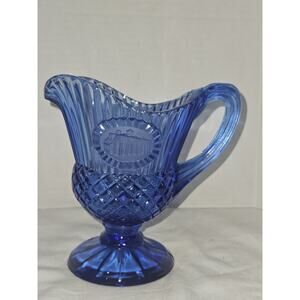 VINTAGE AVON - Fostoria Cobalt Blue Glass - Mount Vernon - Small Pitcher